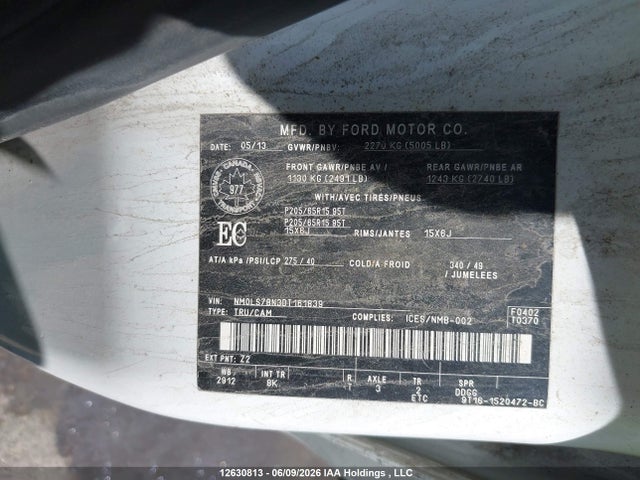 12630813 :رقم المزاد ، NM0LS7BN3DT161839 vin ، 2013 Ford Transit Connect Xlt مزاد بيع