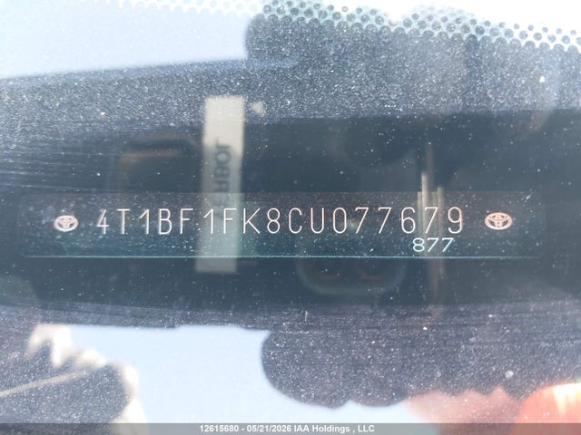 Aukcja sprzedaży 2012 Toyota Camry Le, vin: 4T1BF1FK8CU077679, numer aukcji: 12615680