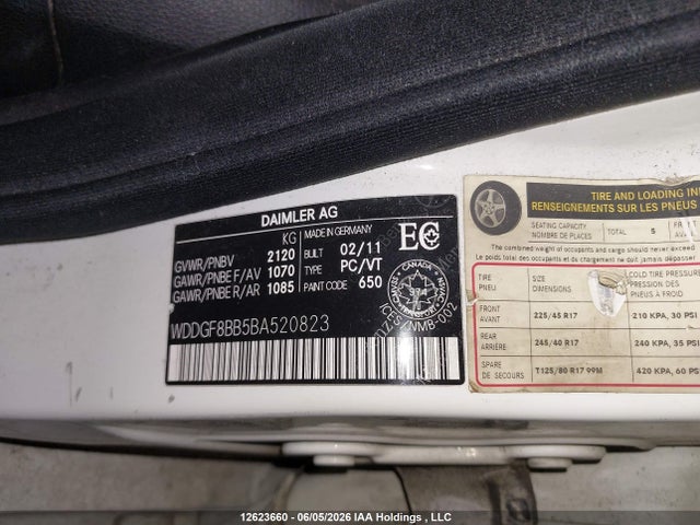 Aukcja sprzedaży 2011 Mercedes-benz C 300 4matic, vin: WDDGF8BB5BA520823, numer aukcji: 12623660