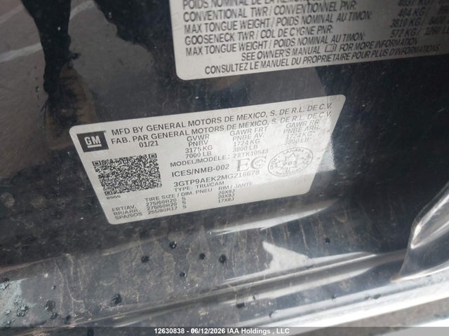 3GTP9AEK2MG216678 GMC Sierra K1500