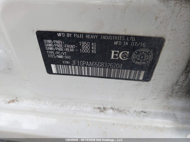 Subaru Impreza 2016 JF1GPAA65G8326204 Image 9
