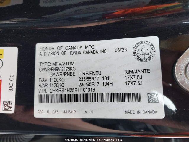 Honda CR-V LX 2024 2HKRS4H25RH101016 Image 9