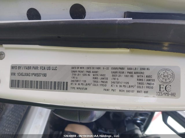 Продажа на аукционе авто 2023 Jeep Wrangler Sport, vin: 1C4GJXAG1PW507190, номер лота: 12630859
