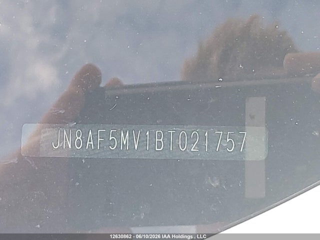 2011 Nissan Juke მანქანა იყიდება აუქციონზე, vin: JN8AF5MV1BT021757, აუქციონის ნომერი: 12630862
