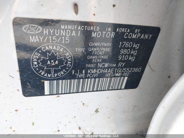 Aukcja sprzedaży 2016 Hyundai Elantra Se/sport/limited, vin: KMHDH4AE1GU552360, numer aukcji: 12630866