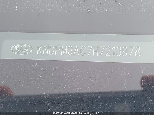 12630943 :رقم المزاد ، KNDPM3AC7H7213978 vin ، 2017 Kia Sportage Lx مزاد بيع