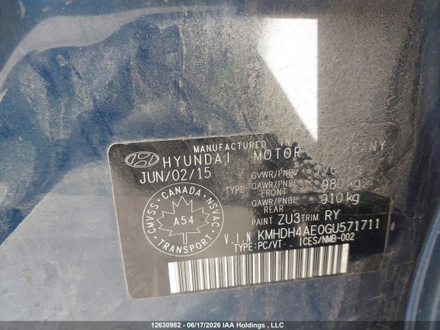 KMHDH4AE0GU571711 Hyundai Elantra Sport Appearance