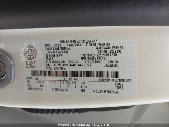 Ford Escape 2023 1FMCU9PA4PUA20397 Image 9