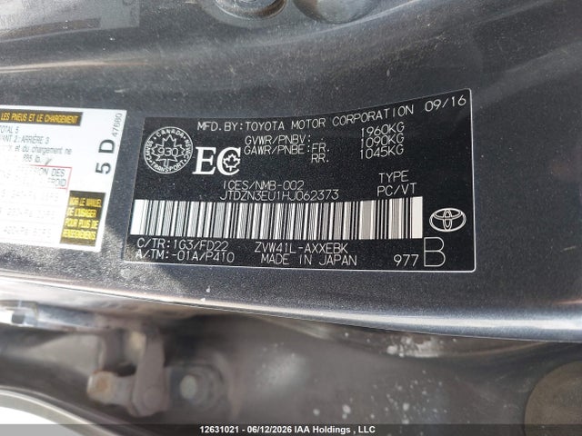 JTDZN3EU1HJ062373 Toyota Prius