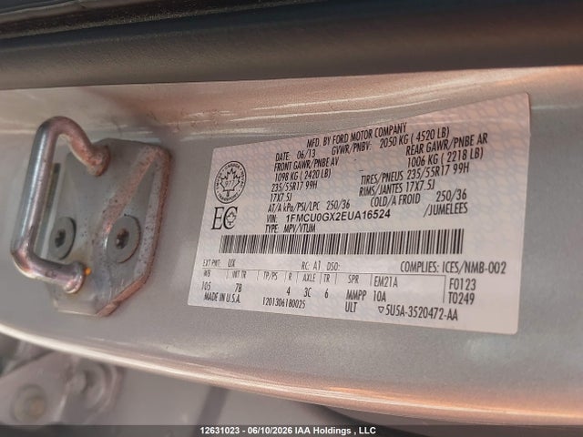 1FMCU0GX2EUA16524 Ford Escape