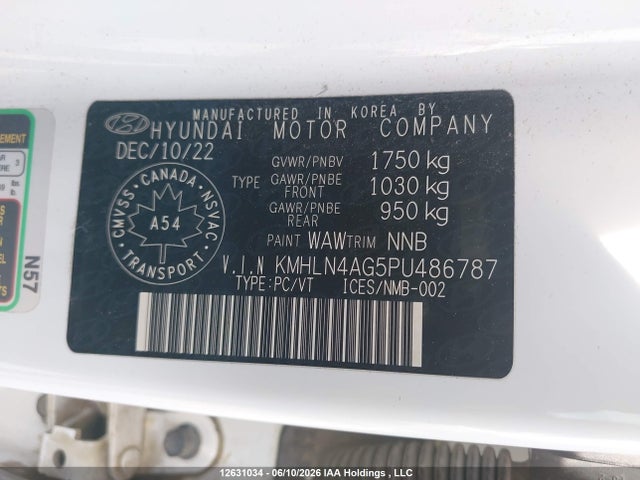 2023 Hyundai Elantra Luxury Ivt მანქანა იყიდება აუქციონზე, vin: KMHLN4AG5PU486787, აუქციონის ნომერი: 12631034