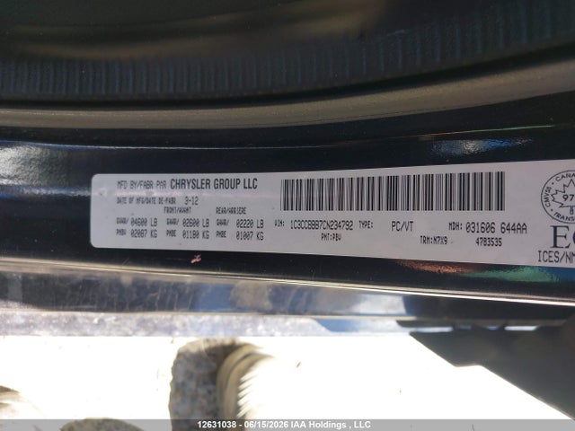 Продажа на аукционе авто 2012 Chrysler 200 Touring, vin: 1C3CCBBB7CN234792, номер лота: 12631038