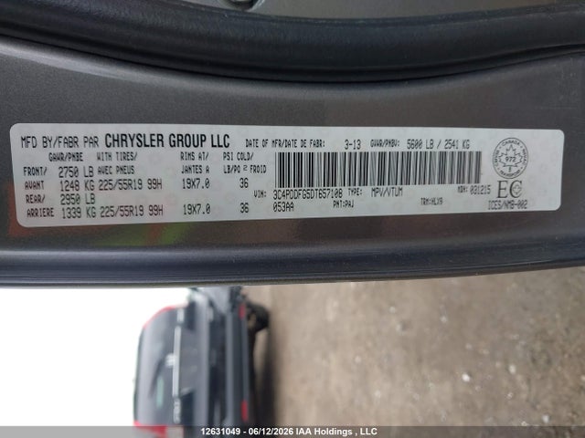 Aukcja sprzedaży 2013 Dodge Journey R/t, vin: 3C4PDDFG5DT657108, numer aukcji: 12631049