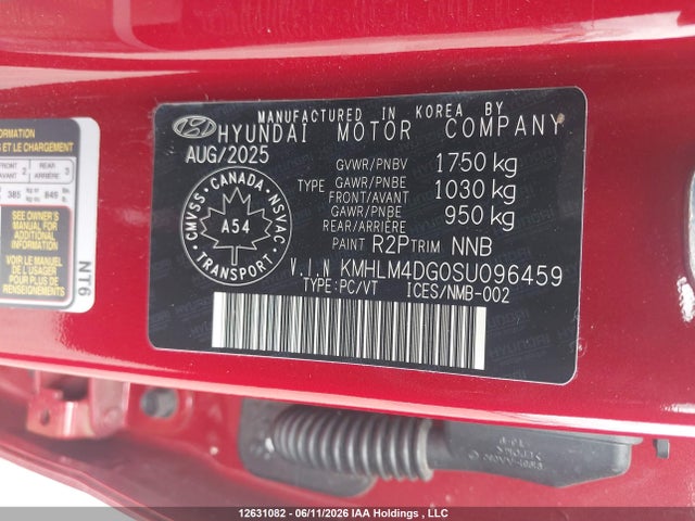 2025 Hyundai Elantra Sel Sport მანქანა იყიდება აუქციონზე, vin: KMHLM4DG0SU096459, აუქციონის ნომერი: 12631082