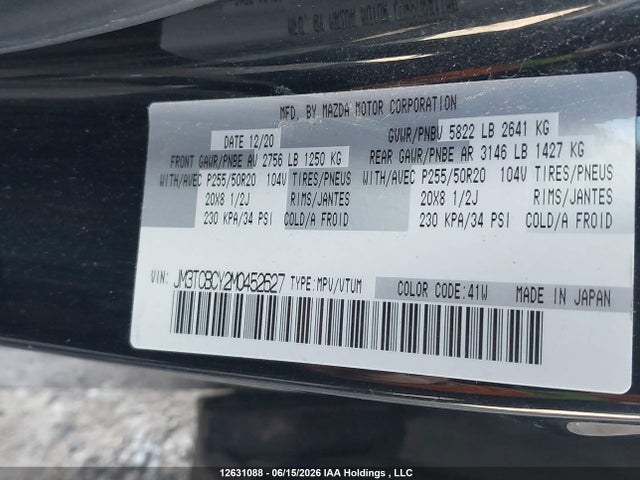 JM3TCBCY2M0452627 Mazda Cx-9 Touring