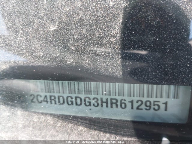 12631100 :رقم المزاد ، 2C4RDGDG3HR612951 vin ، 2017 Dodge Grand Caravan Crew مزاد بيع