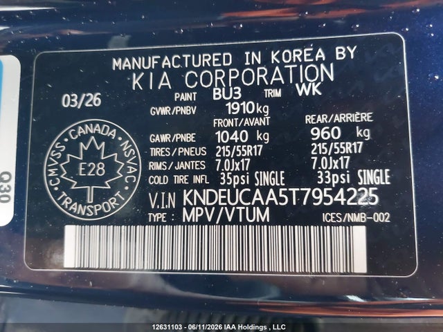 Aukcja sprzedaży 2026 Kia Seltos Ex/ex Premium, vin: KNDEUCAA5T7954225, numer aukcji: 12631103