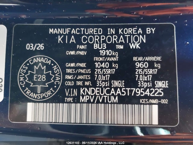 Aukcja sprzedaży 2026 Kia Seltos Ex/ex Premium, vin: KNDEUCAA5T7954225, numer aukcji: 12631103