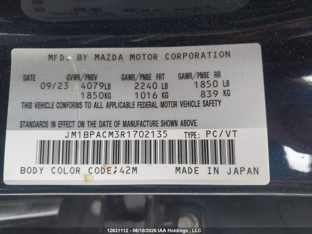Mazda 3 Preferred 2024 JM1BPACM3R1702135 Image 9