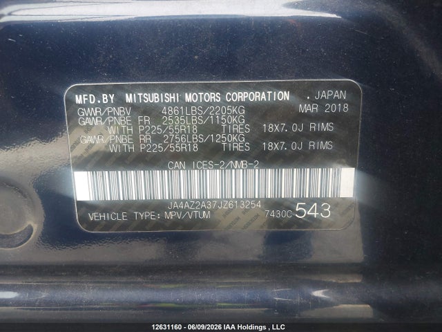 Mitsubishi Outlander Es 2018 JA4AZ2A37JZ613254 Image 17
