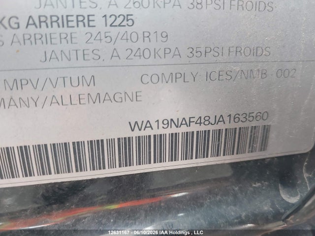 Aukcja sprzedaży 2018 Audi A4 Allroad Prestige, vin: WA19NAF48JA163560, numer aukcji: 12631167