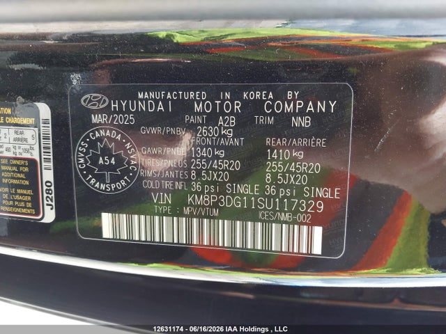 2025 Hyundai Santa Fe Preferred Hybrid Awd With Trend Package მანქანა იყიდება აუქციონზე, vin: KM8P3DG11SU117329, აუქციონის ნომერი: 12631174