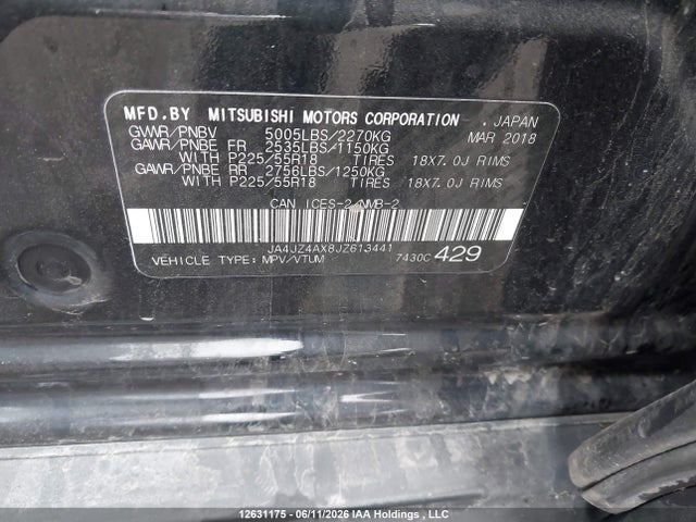 JA4JZ4AX8JZ613441 Mitsubishi OUTLANDER GT