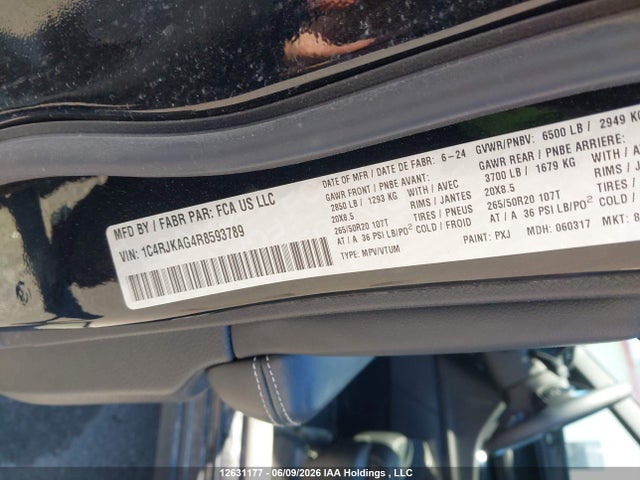 Продаж на аукціоні авто 2024 Jeep Grand Cherokee L Laredo, vin: 1C4RJKAG4R8593789, номер лоту: 12631177