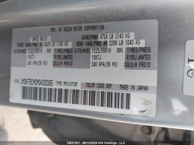 JM3KFBCM0M0430089 Mazda Cx-5 Touring