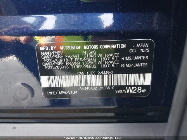 Mitsubishi Outlander Es S-awc 2026 JA4J4UAB2TZ603610 Image 17