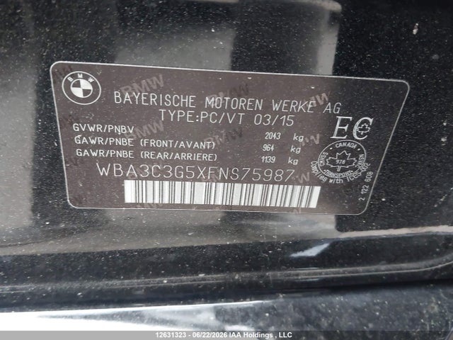 BMW 3-SERIES 2015 WBA3C3G5XFNS75987 Image 21