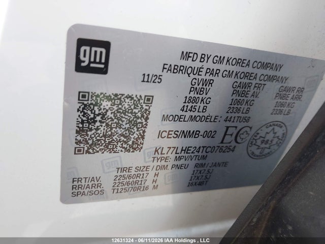 Chevrolet TRAX 1LT 2026 KL77LHE24TC076254 Image 9