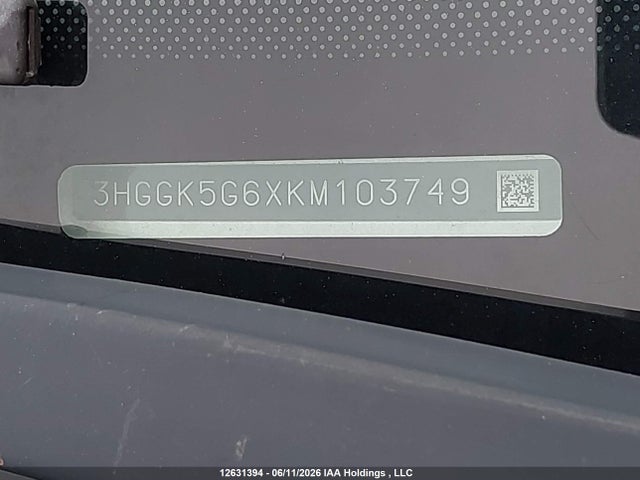 2019 Honda Fit Sport მანქანა იყიდება აუქციონზე, vin: 3HGGK5G6XKM103749, აუქციონის ნომერი: 12631394