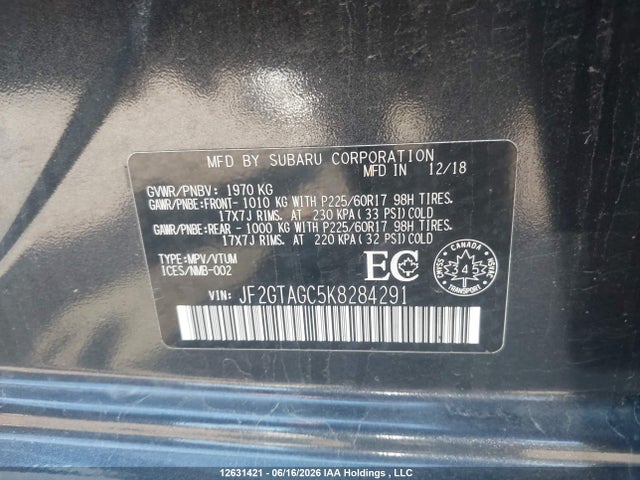 JF2GTAGC5K8284291 Subaru Crosstrek Sport