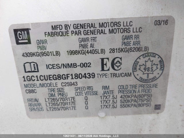 1GC1CUEG8GF180439 Chevrolet Silverado C2500 Heavy Duty
