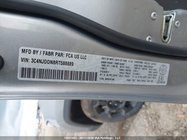 Продажа на аукционе авто 2024 Jeep Compass Trailhawk, vin: 3C4NJDDN8RT588889, номер лота: 12631453