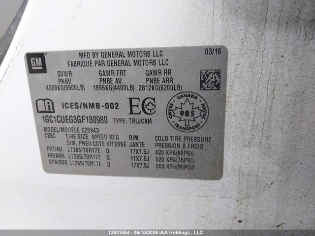 1GC1CUEG3GF180980 Chevrolet Silverado C2500 Heavy Duty