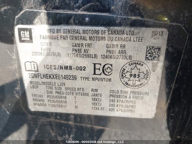 2GNFLHEKXE6149239 Chevrolet Equinox Ltz