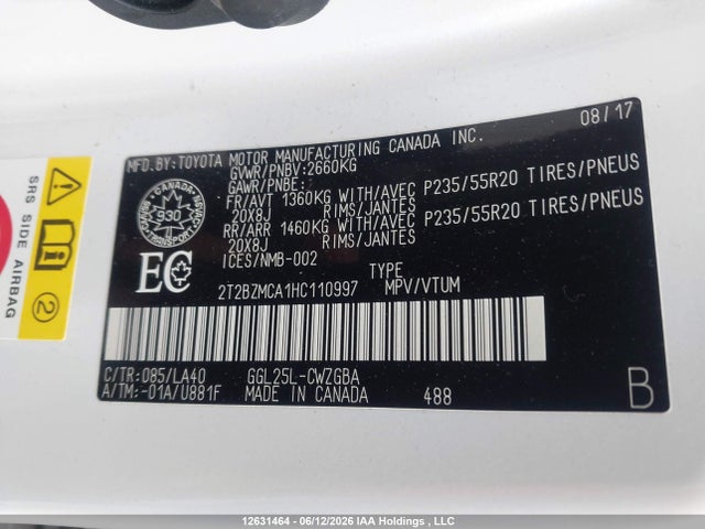 Aukcja sprzedaży 2017 Lexus Rx 350/base/f Sport, vin: 2T2BZMCA1HC110997, numer aukcji: 12631464