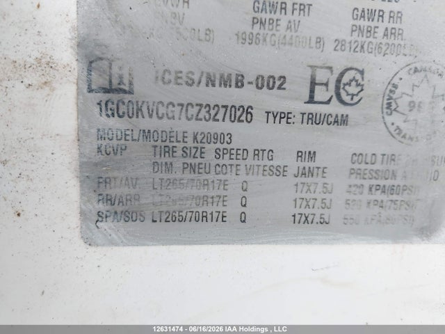 Продажа на аукционе авто 2012 Chevrolet Silverado 2500hd Wt, vin: 1GC0KVCG7CZ327026, номер лота: 12631474