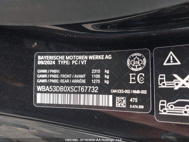 Продажа на аукционе авто 2025 Bmw 4 Series, vin: WBA53DB0XSCT67732, номер лота: 12631492