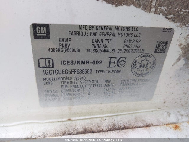 1GC1CUEG5FF638582 Chevrolet Silverado C2500 Heavy Duty