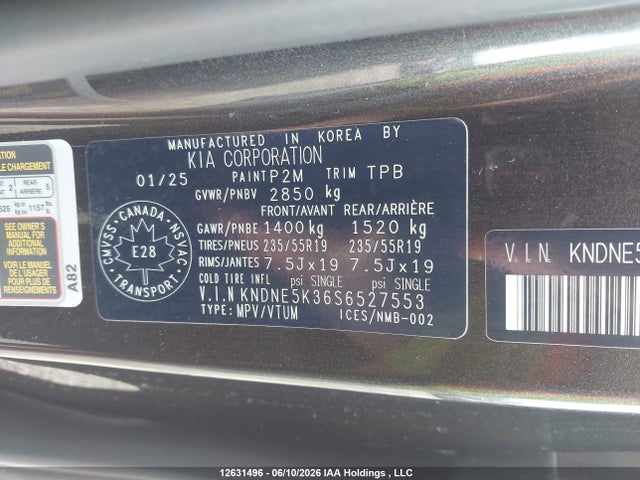 2025 Kia A3 მანქანა იყიდება აუქციონზე, vin: KNDNE5K36S6527553, აუქციონის ნომერი: 12631496