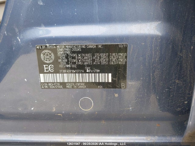 Продаж на аукціоні авто 2011 Toyota Rav4, vin: 2T3BF4DV1BW127214, номер лоту: 12631547