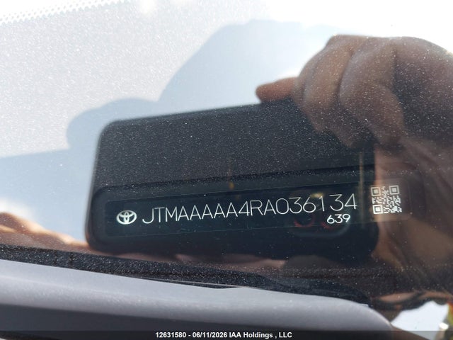 12631580 :رقم المزاد ، JTMAAAAA4RA036134 vin ، 2024 Toyota Bz4x Le مزاد بيع