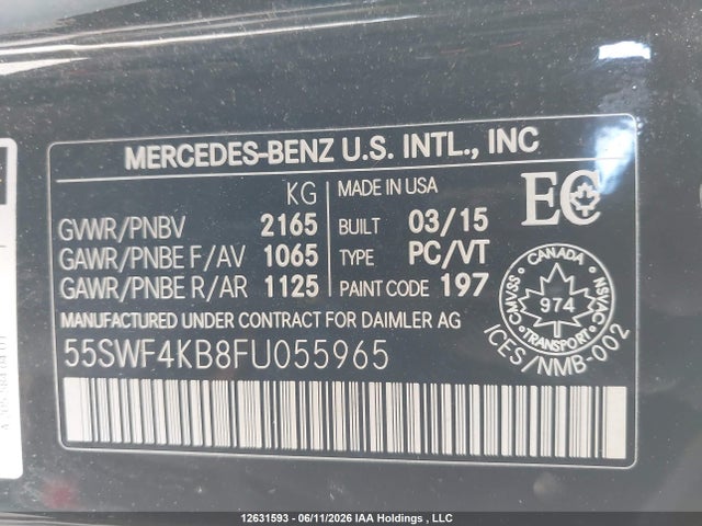 55SWF4KB8FU055965 Mercedes-Benz C 300 4matic