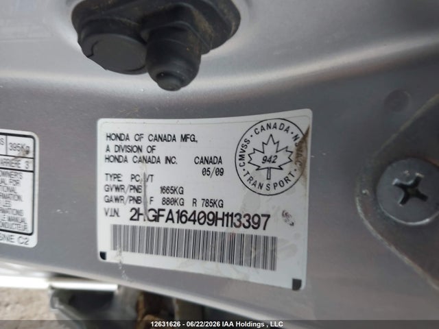 Продаж на аукціоні авто 2009 Honda Civic Dx-g, vin: 2HGFA16409H113397, номер лоту: 12631626