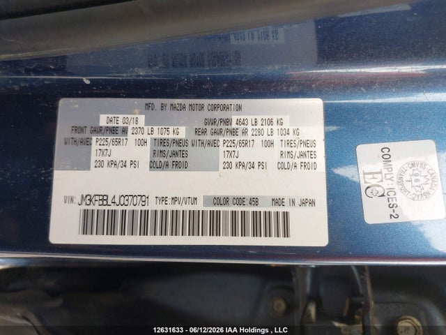 Mazda Cx-5 Gx 2018 JM3KFBBL4J0370791 Image 9