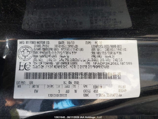 Продаж на аукціоні авто 2014 Ford Focus Se, vin: 1FADP3K20EL187555, номер лоту: 12631640
