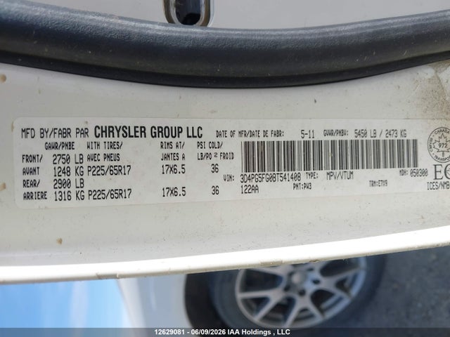 Aukcja sprzedaży 2011 Dodge Journey Sxt, vin: 3D4PG5FG0BT541408, numer aukcji: 12629081